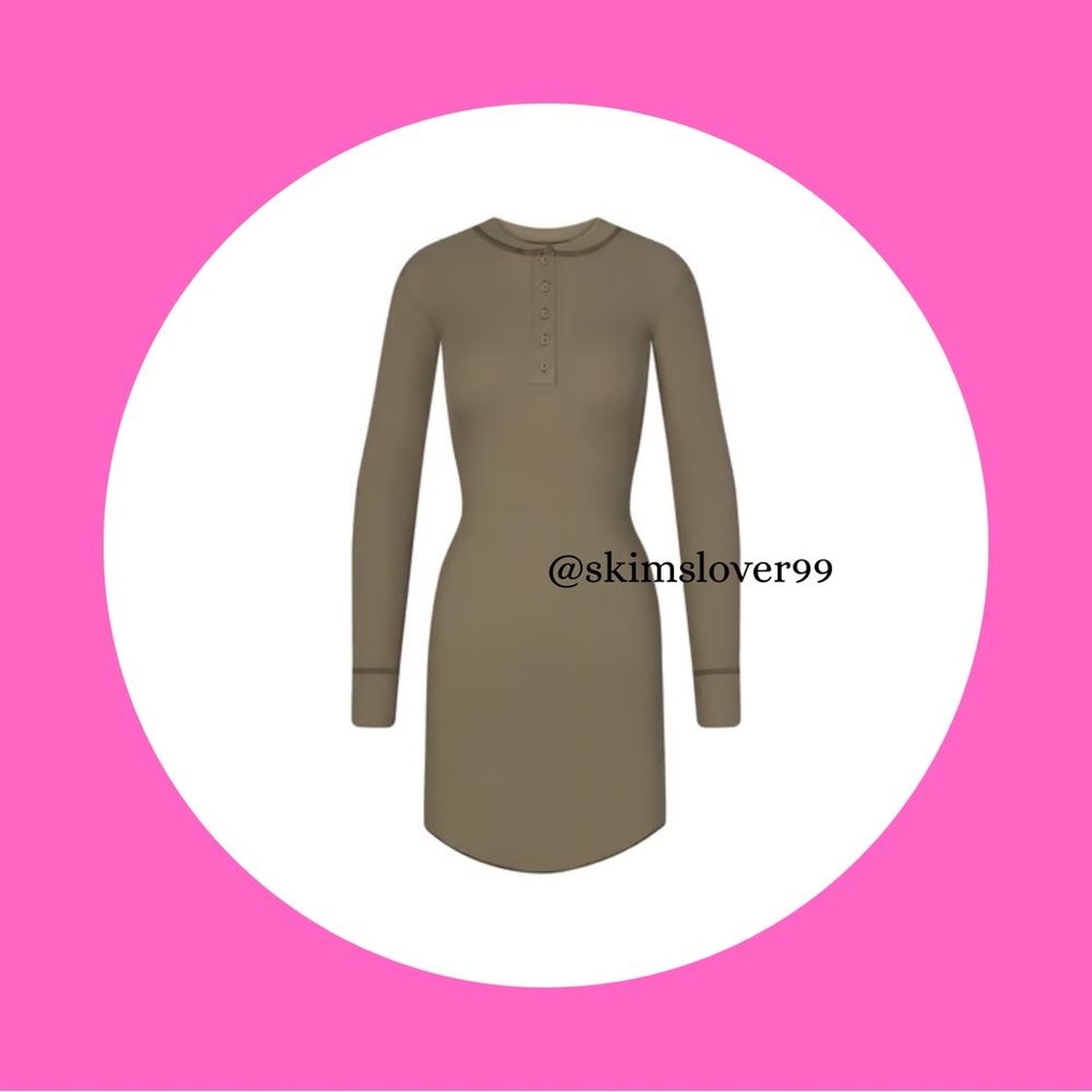 SKIMS - Cotton Rib Henley Mini Dress​
